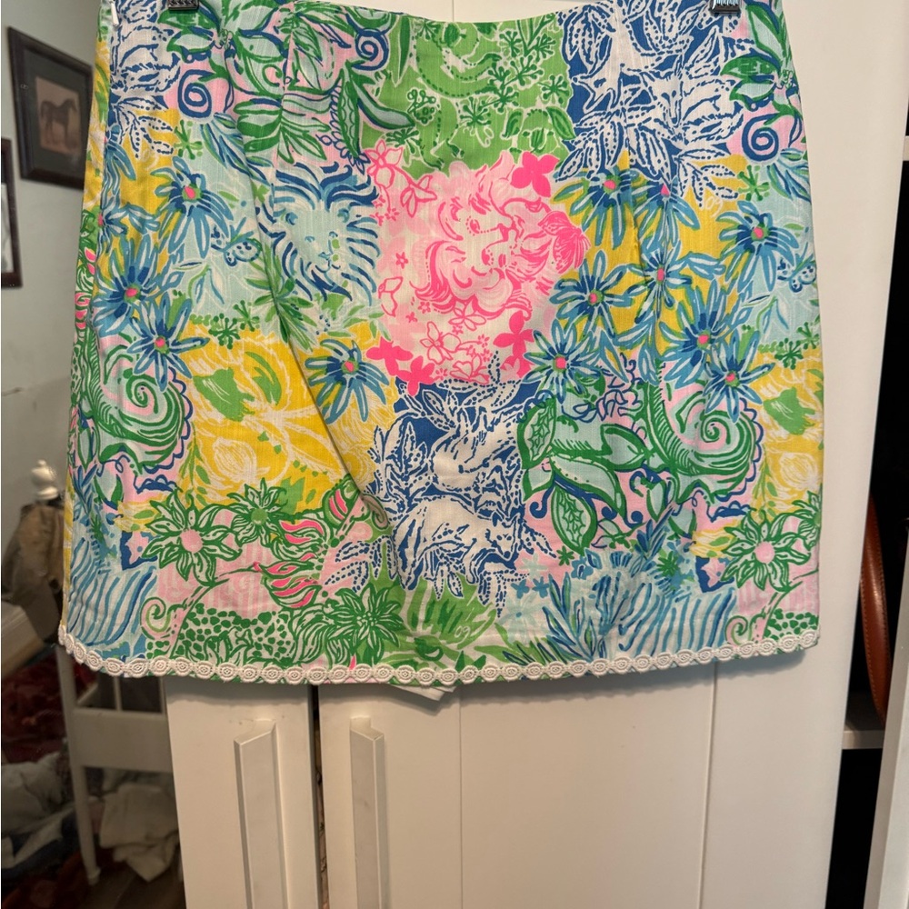 Lilly Pulitzer Green and Blue Floral Skirt